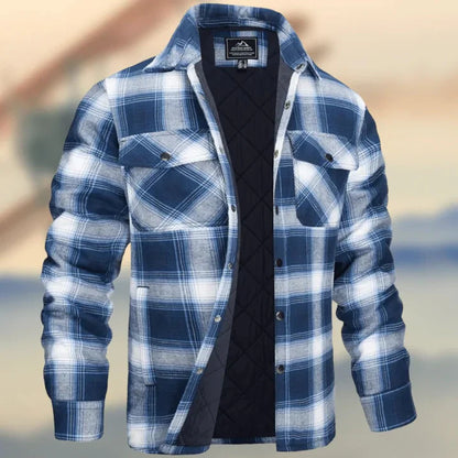 Chemise à manches longues à carreaux pour hommes | Boutons en bas