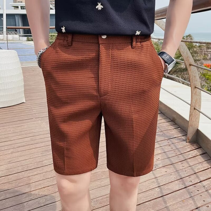 Tailored Shorts for Men - Slim Fit - Knee-Length - Button Placket - Belt Loops