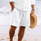 Shorts homme mélange lin-coton coupe décontractée avec poches