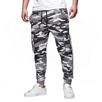Pantalon jogger cargo pour hommes - Slim Fit - coton stretch - taille et chevilles élastiques