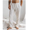 Pantalon en lin pour hommes coupe ample, respirant avec cordon de serrage