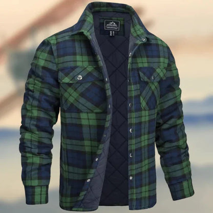 Chemise à manches longues à carreaux pour hommes | Boutons en bas