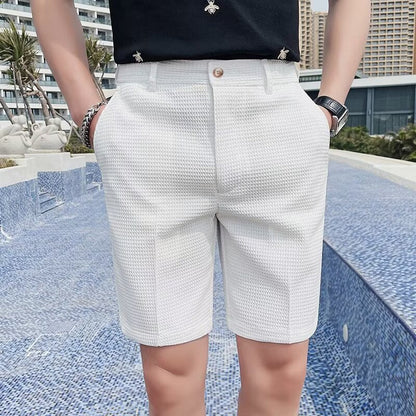Tailored Shorts for Men - Slim Fit - Knee-Length - Button Placket - Belt Loops
