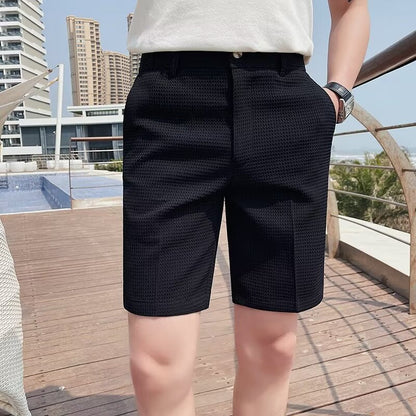 Tailored Shorts for Men - Slim Fit - Knee-Length - Button Placket - Belt Loops