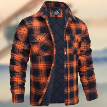 Chemise à manches longues à carreaux pour hommes | Boutons en bas