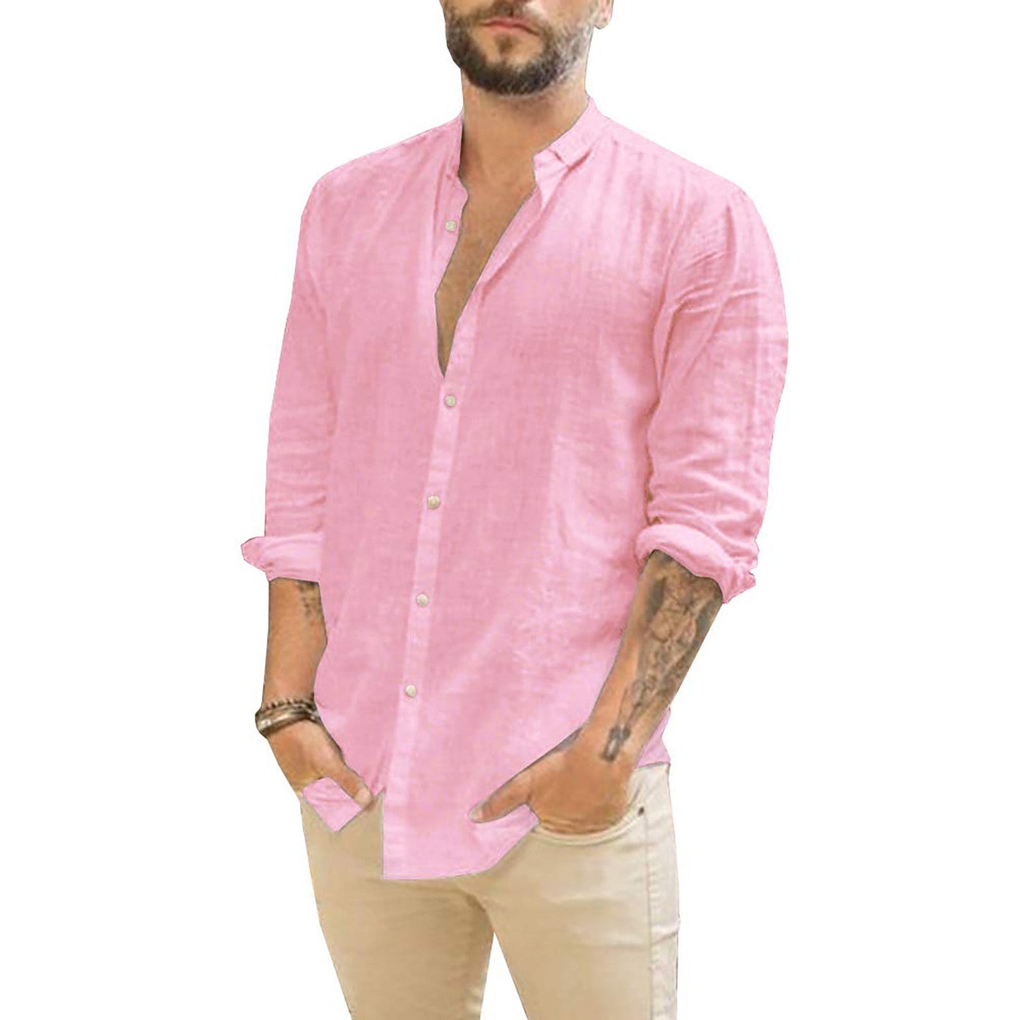 Damian | Men's Solid Linen Shirt