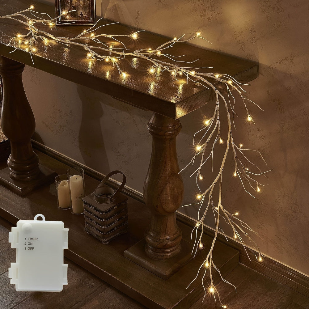 Guirlande de Noël extérieure | Branches & LED blanc chaud