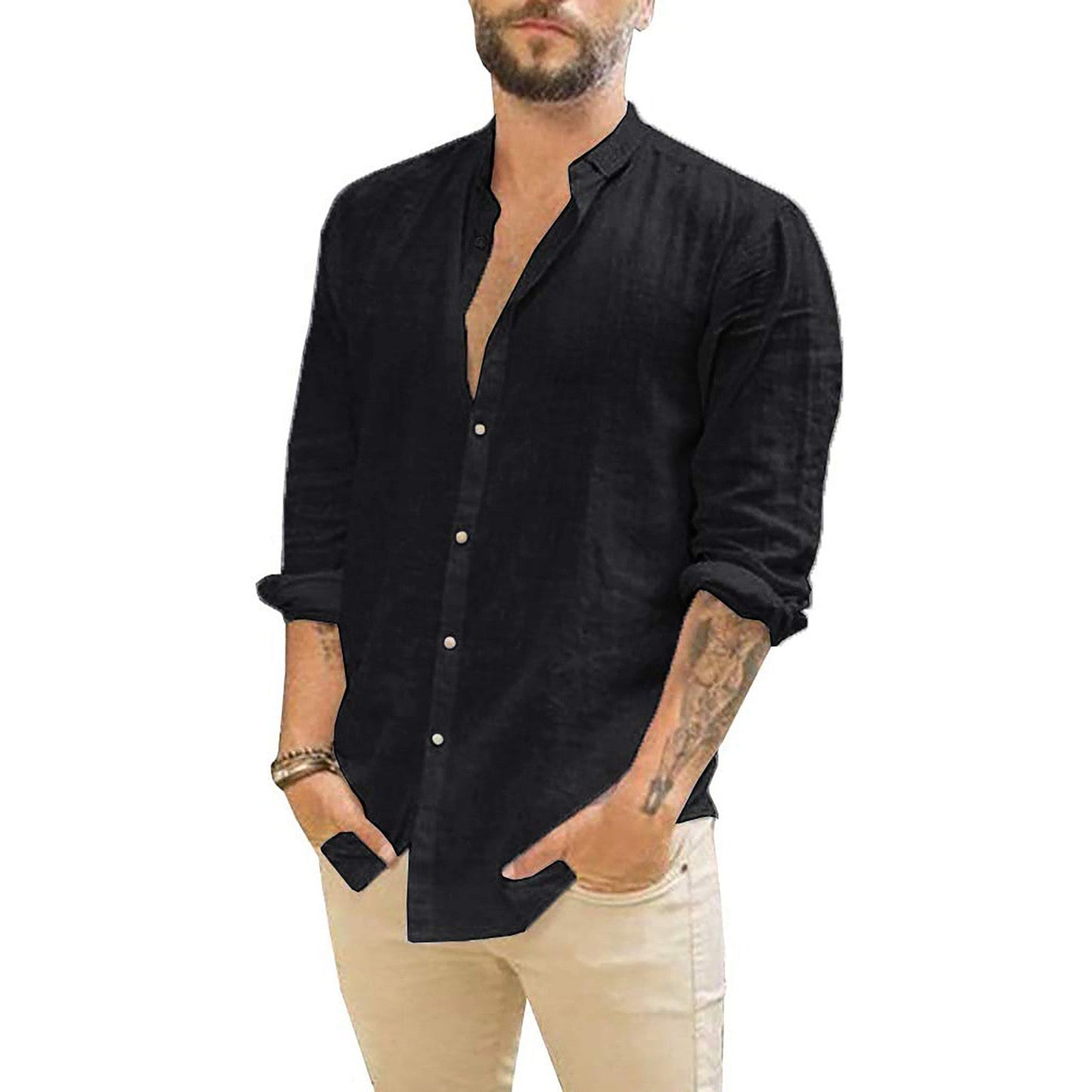 Damian | Men's Solid Linen Shirt