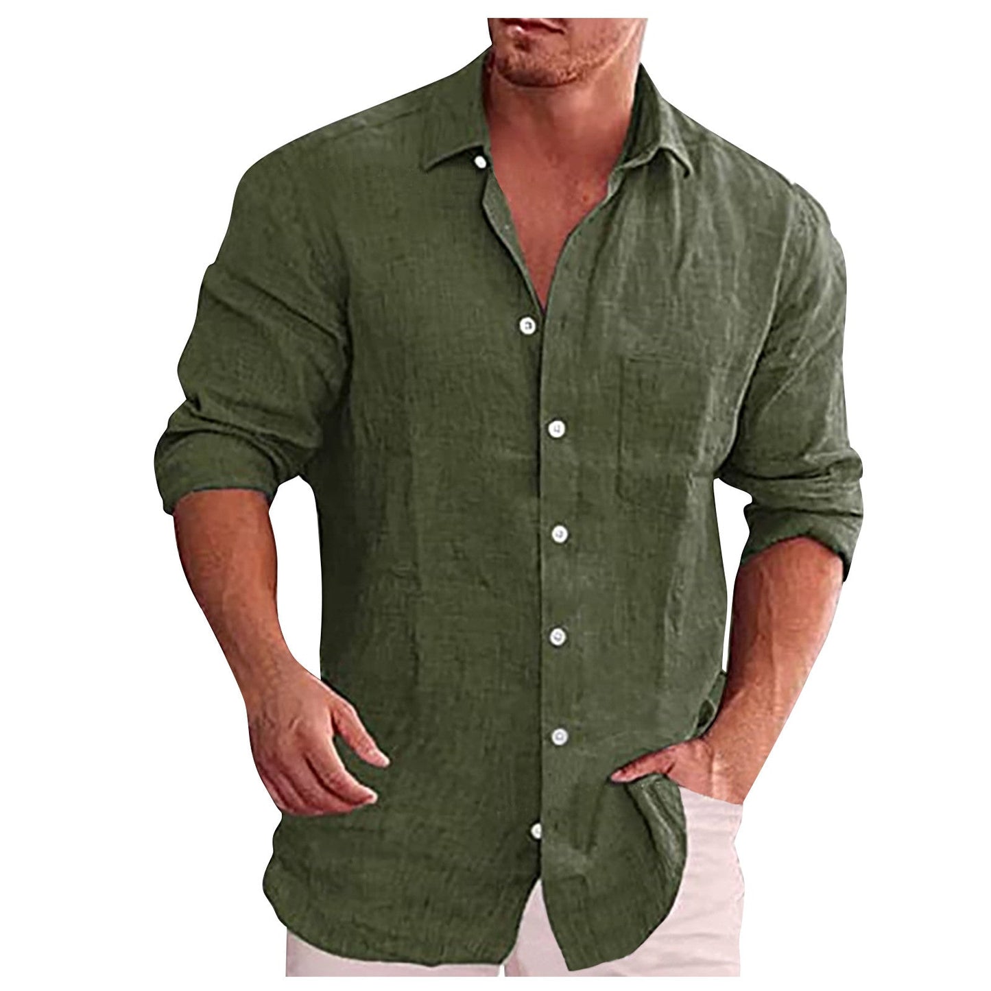 Lars | Chemise décontractée en lin pour hommes avec col classique