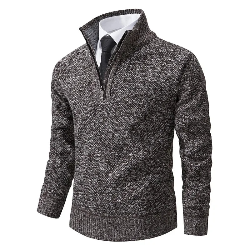 Fleece-Lined Pullover with Half Zipper