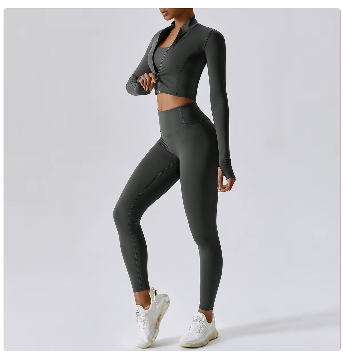Ensemble Pilates 3 pièces pour femme | Confortable avec leggings, haut et gilet