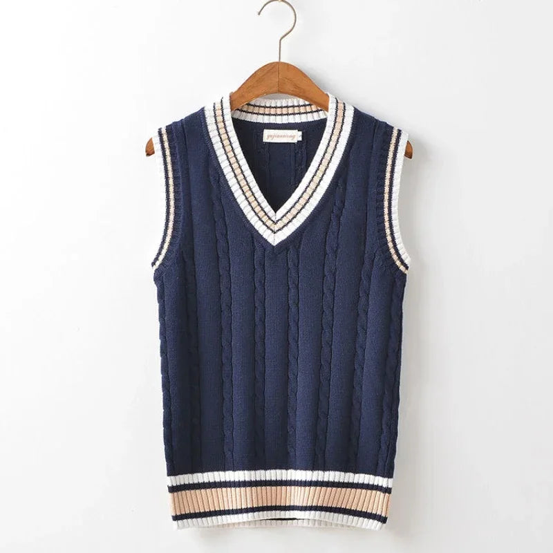 Christof - Men's Sleeveless V-Neck Knit Sweater
