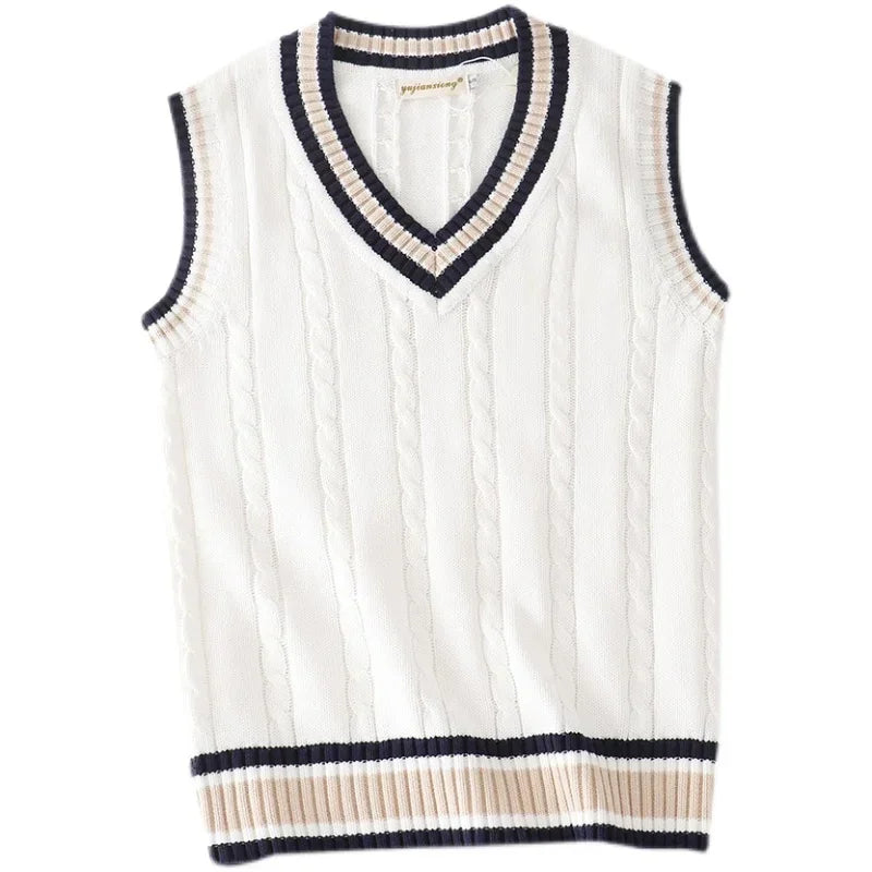 Christof - Men's Sleeveless V-Neck Knit Sweater