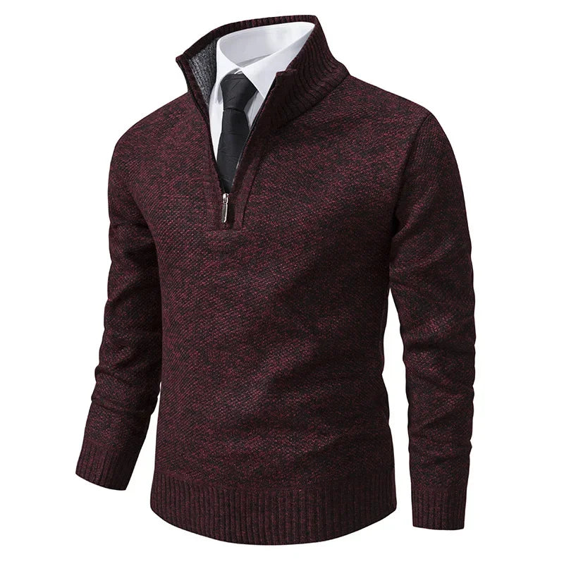 Fleece-Lined Pullover with Half Zipper
