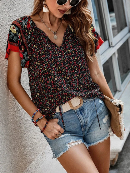Blouse Kataleya femme manches courtes polyvalente légère pour l'été
