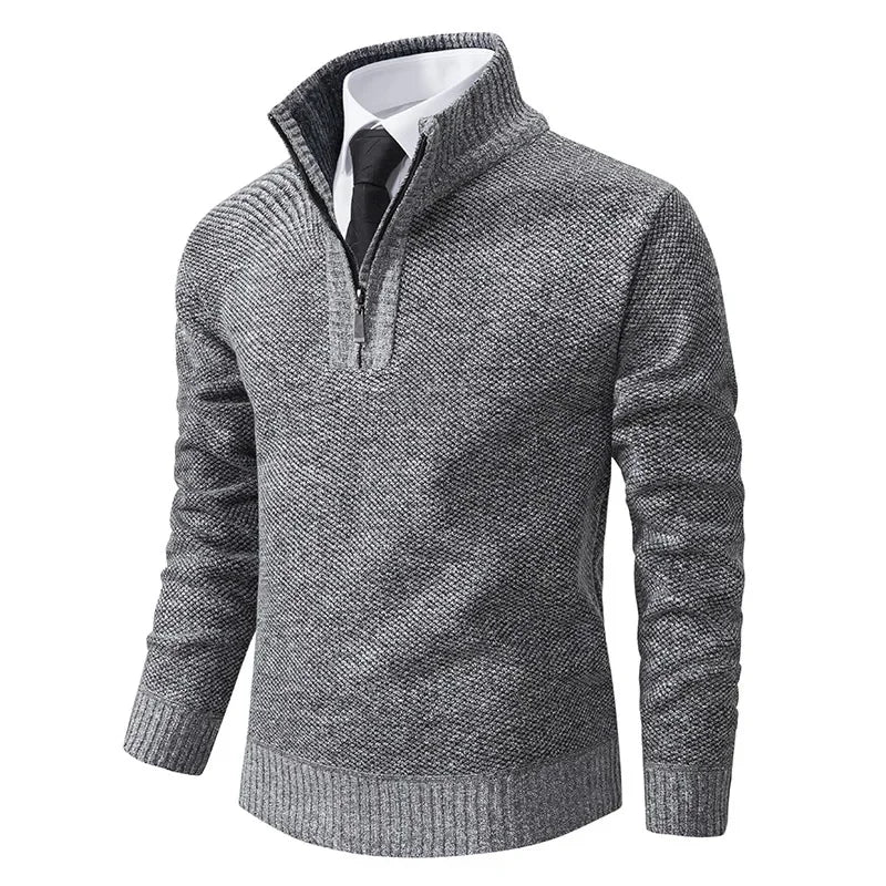 Fleece-Lined Pullover with Half Zipper