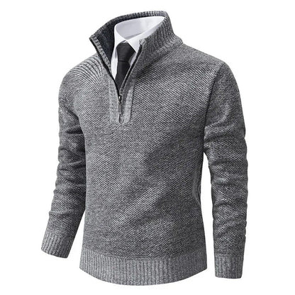 Fleece-Lined Pullover with Half Zipper