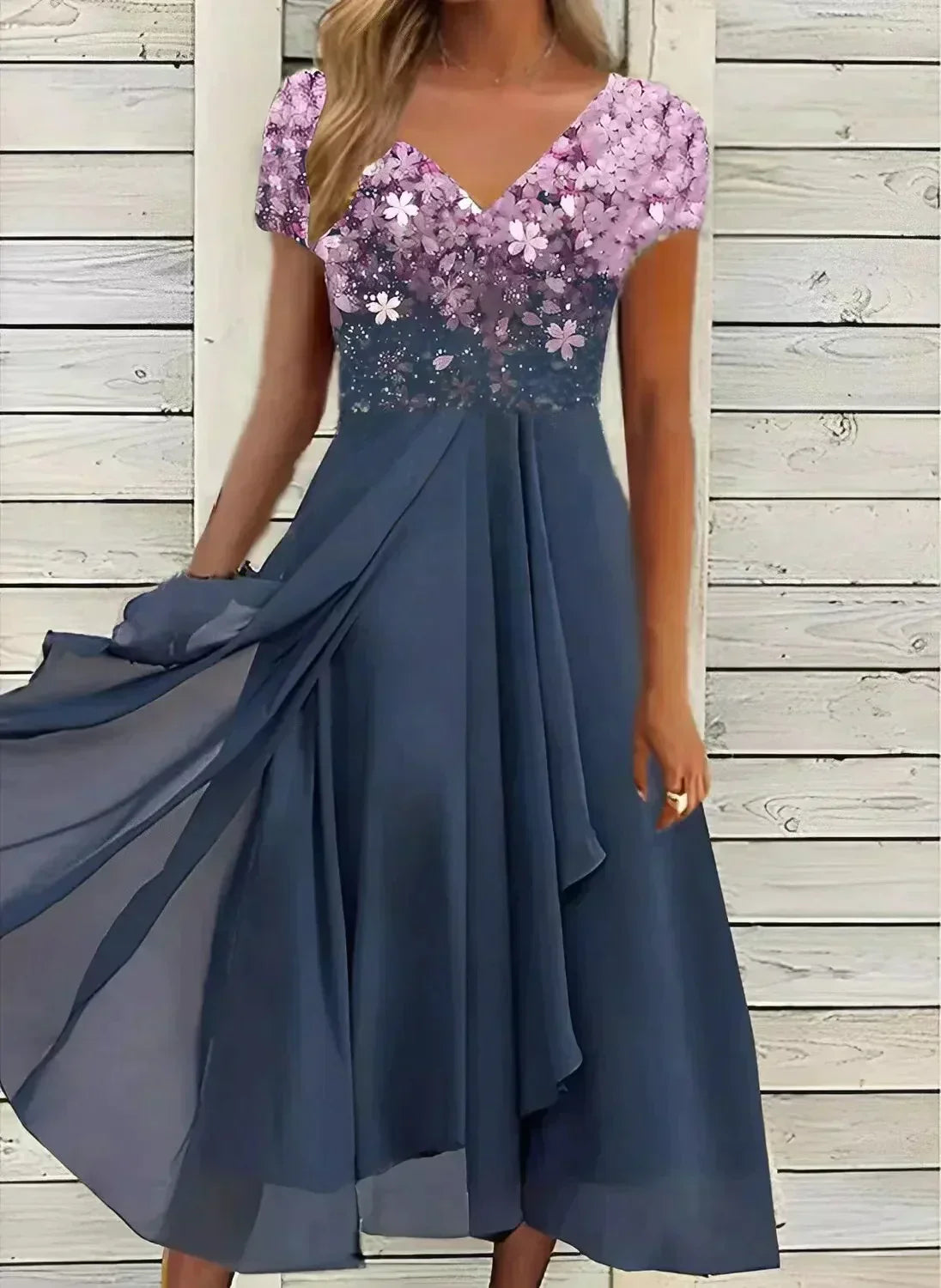 Robe de soirée à motif floral