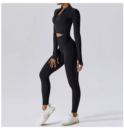 Ensemble Pilates 3 pièces pour femme | Confortable avec leggings, haut et gilet