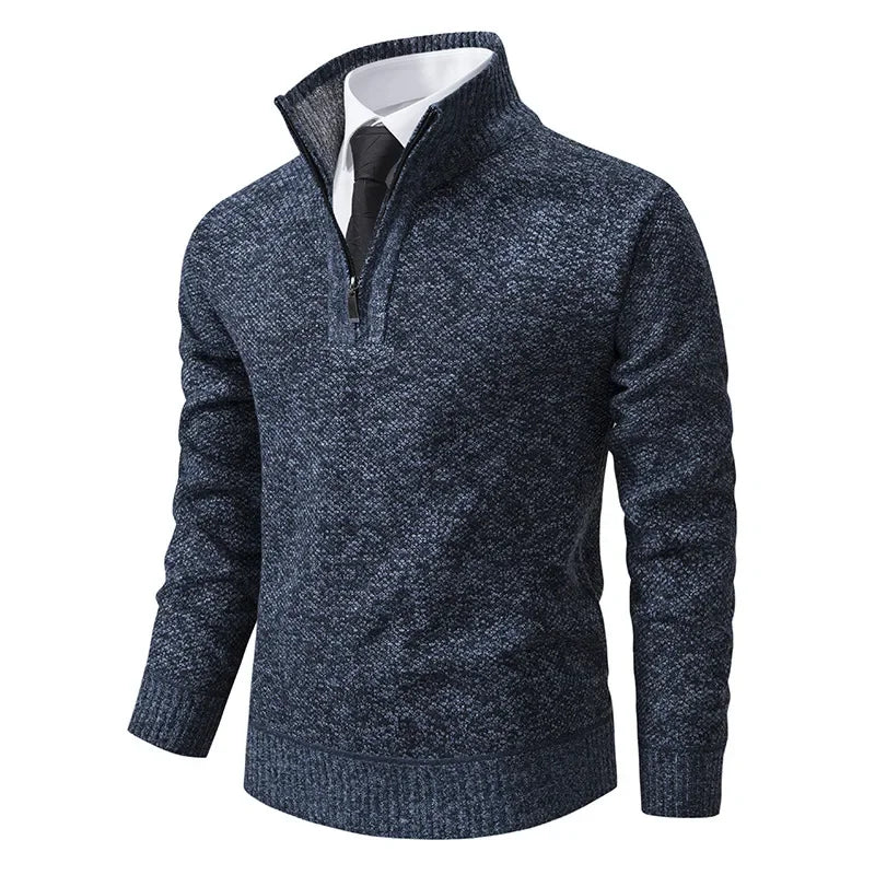 Fleece-Lined Pullover with Half Zipper