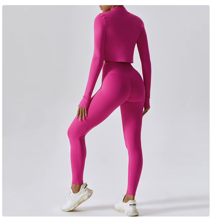 Ensemble Pilates 3 pièces pour femme | Confortable avec leggings, haut et gilet
