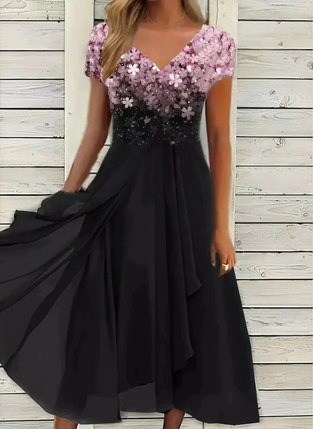 Robe de soirée à motif floral