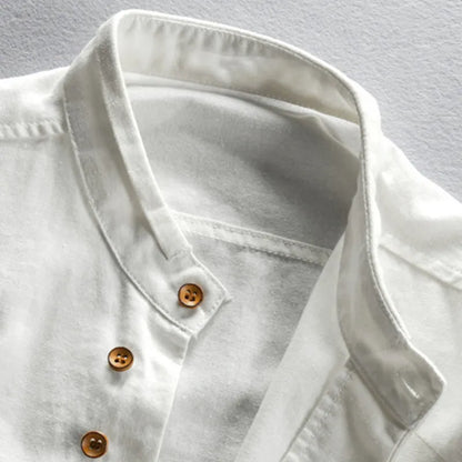Chemise moderne slim fit avec col mao et manches longues