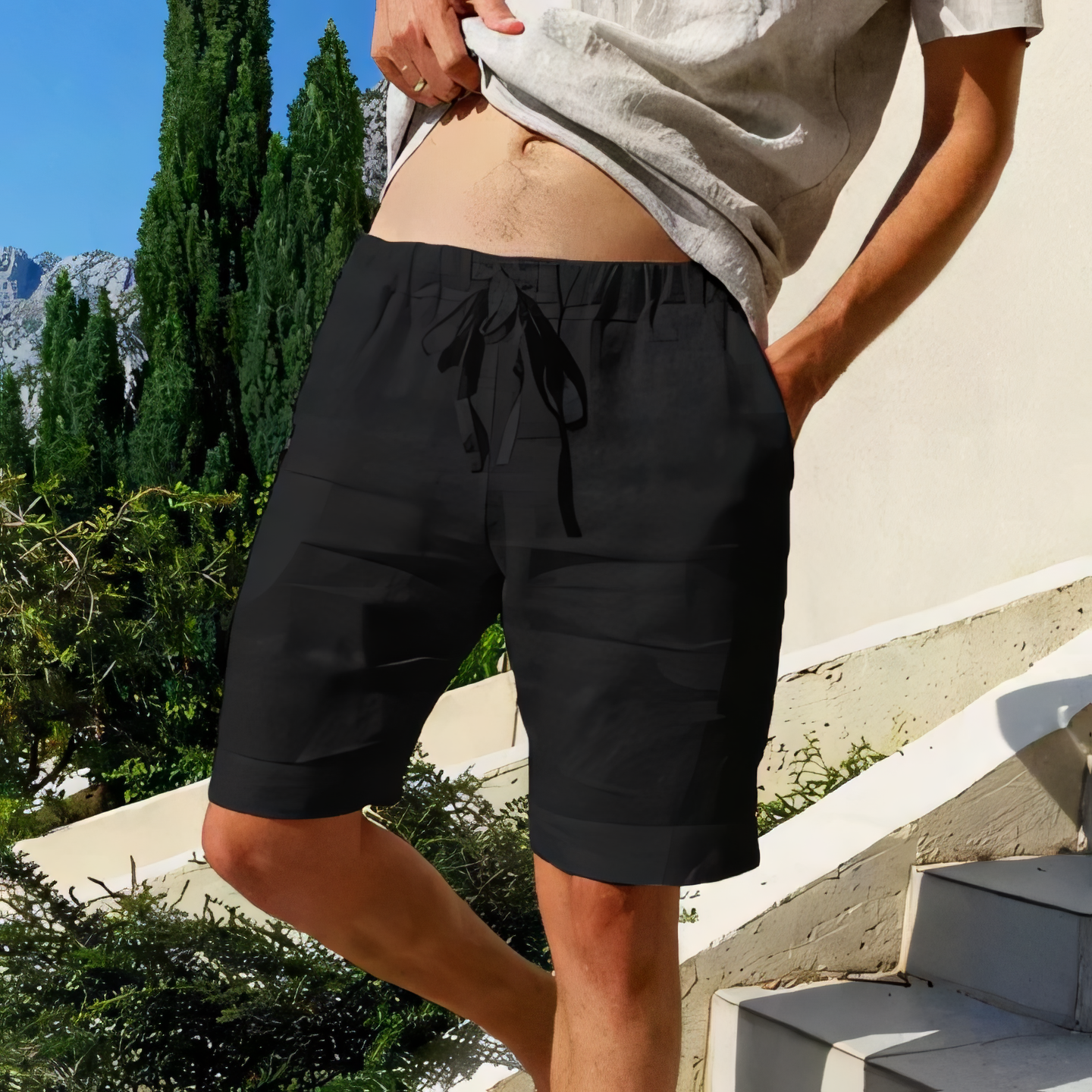 Short décontracté ample pour hommes