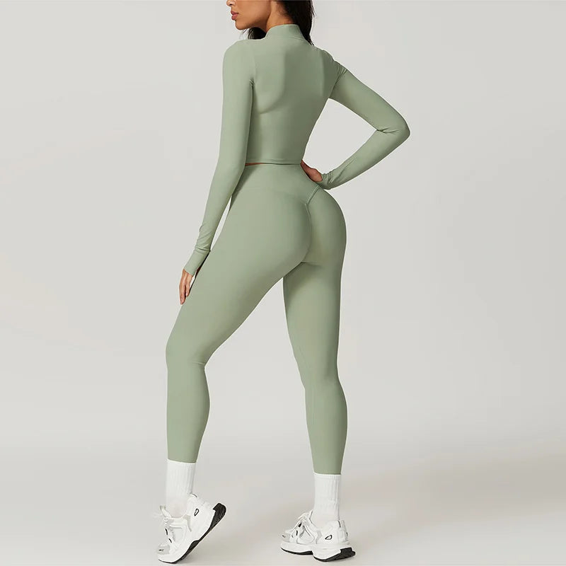 Ensemble Pilates 3 pièces pour femme | Confortable avec leggings, haut et gilet