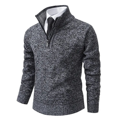 Fleece-Lined Pullover with Half Zipper