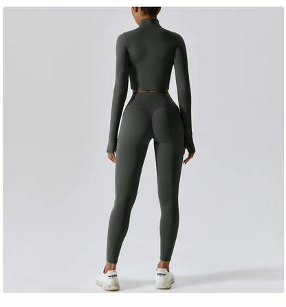 Ensemble Pilates 3 pièces pour femme | Confortable avec leggings, haut et gilet