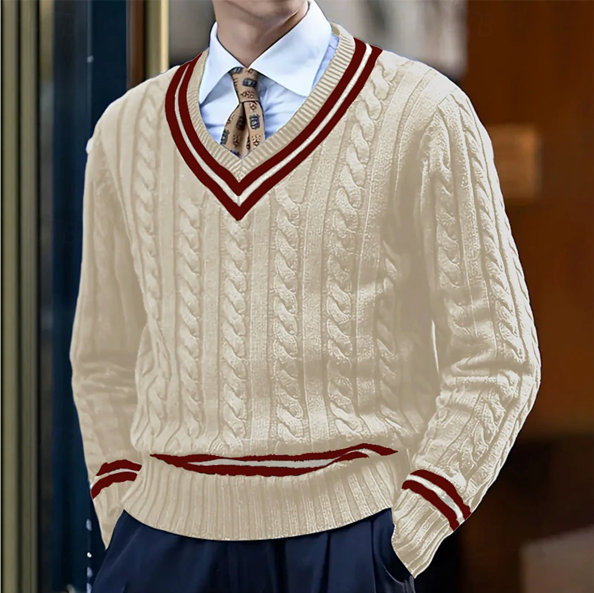 Floris | Pull élégant à col en V