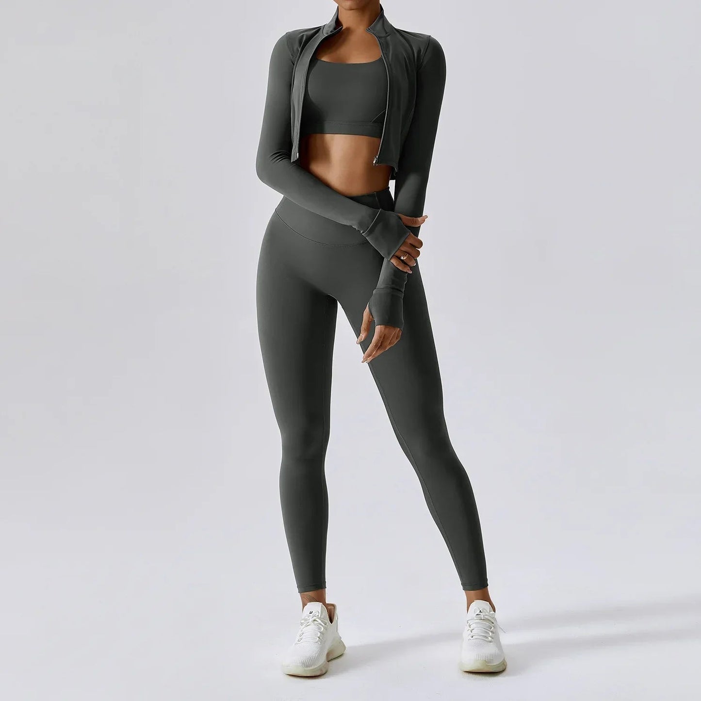 Ensemble Pilates 3 pièces pour femme | Confortable avec leggings, haut et gilet