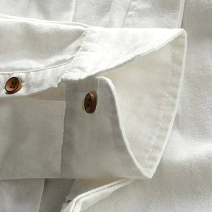 Chemise moderne slim fit avec col mao et manches longues