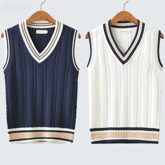 Christof - Men's Sleeveless V-Neck Knit Sweater