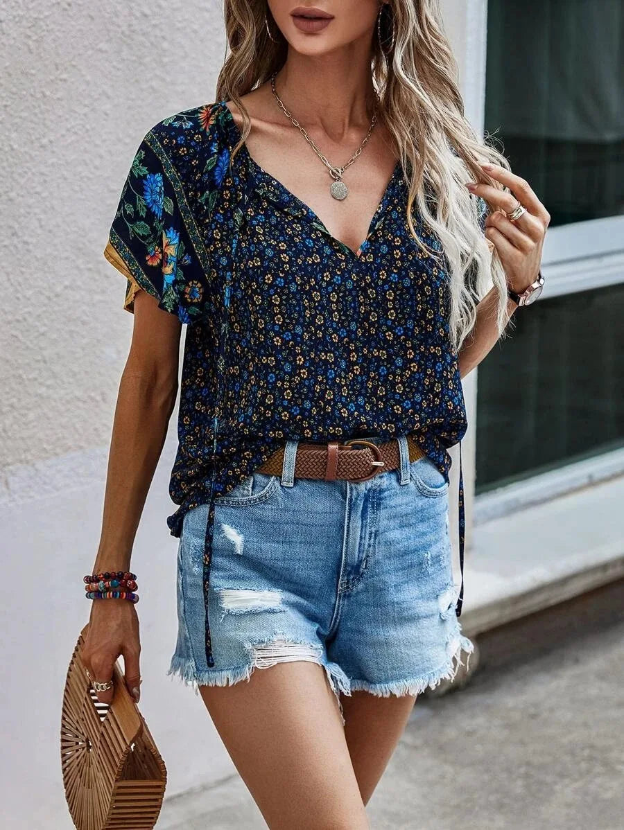 Blouse Kataleya femme manches courtes polyvalente légère pour l'été