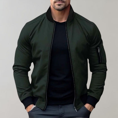 Blouson bomber slim pour homme avec fermeture éclair et poches