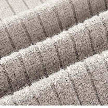 Pullover - High Collar Made of Spun Fiber Blend with Half Zipper for Adjustable Fit