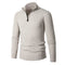 Pullover - High Collar Made of Spun Fiber Blend with Half Zipper for Adjustable Fit