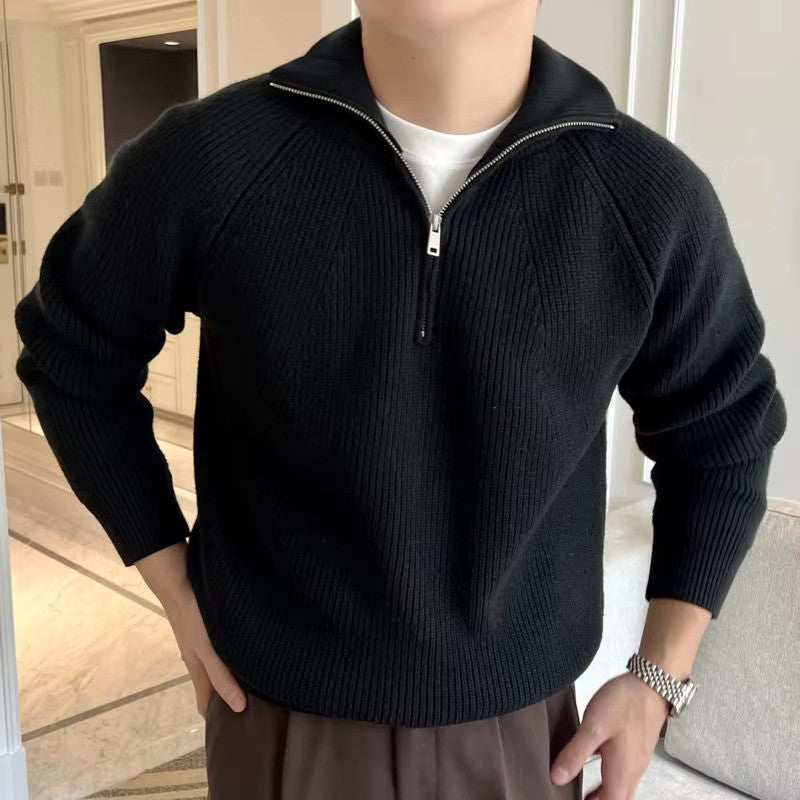 Pull-over - Tricot mélangé à fermeture éclair quart et ventilation réglable