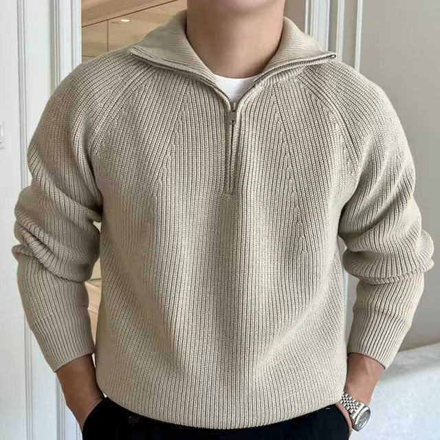 Pull-over - Tricot mélangé à fermeture éclair quart et ventilation réglable