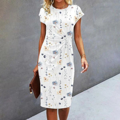 Robe midi élégante à motif floral