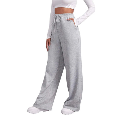 Casual joggers with high waist and wide leg