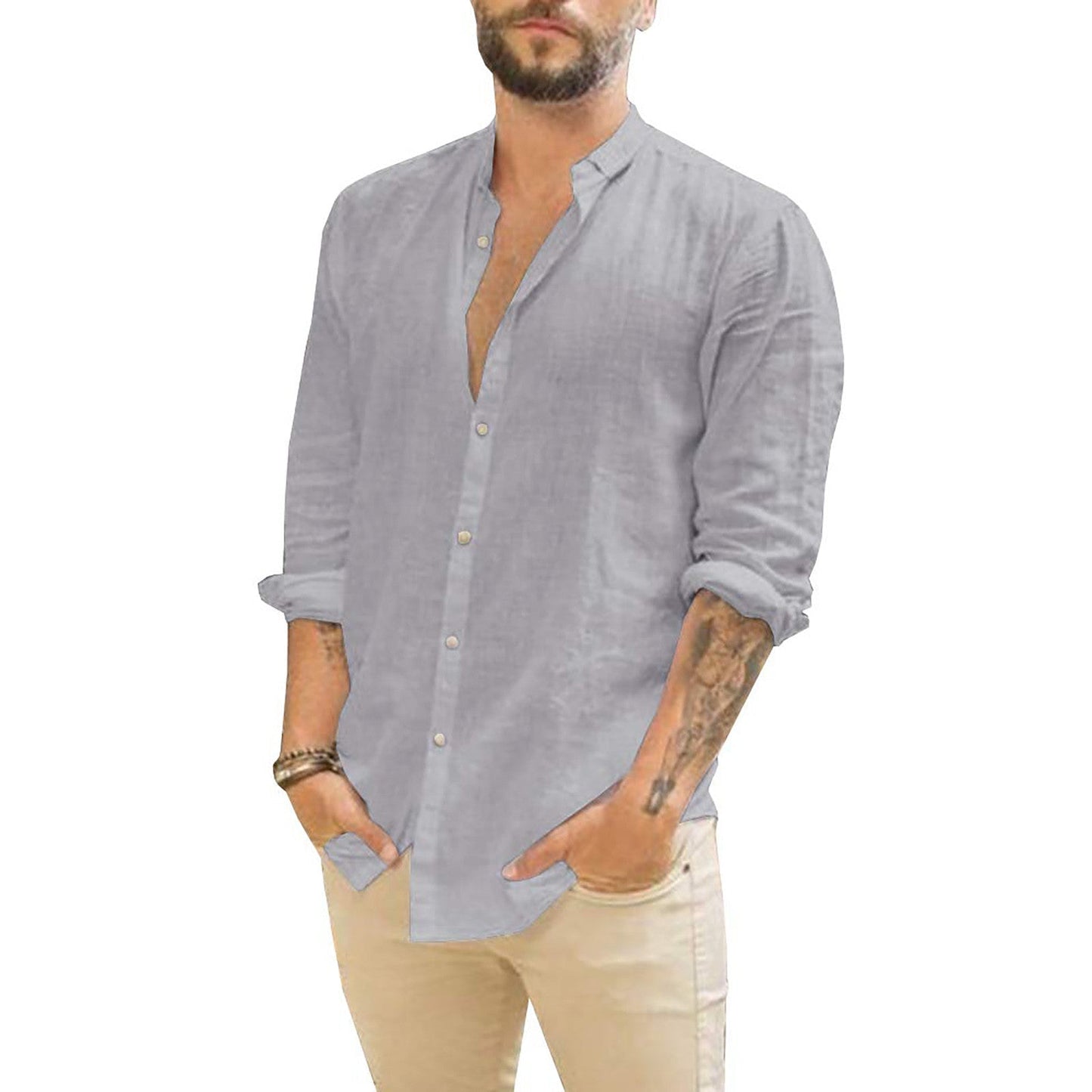 Damian | Men's Solid Linen Shirt