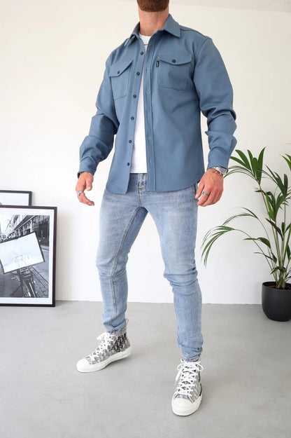 Men's Overshirt Jacket with Chest Pockets – Spring & Autumn – Casual & Lightweight