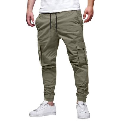 Pantalon jogger cargo pour hommes - Slim Fit - coton stretch - taille et chevilles élastiques