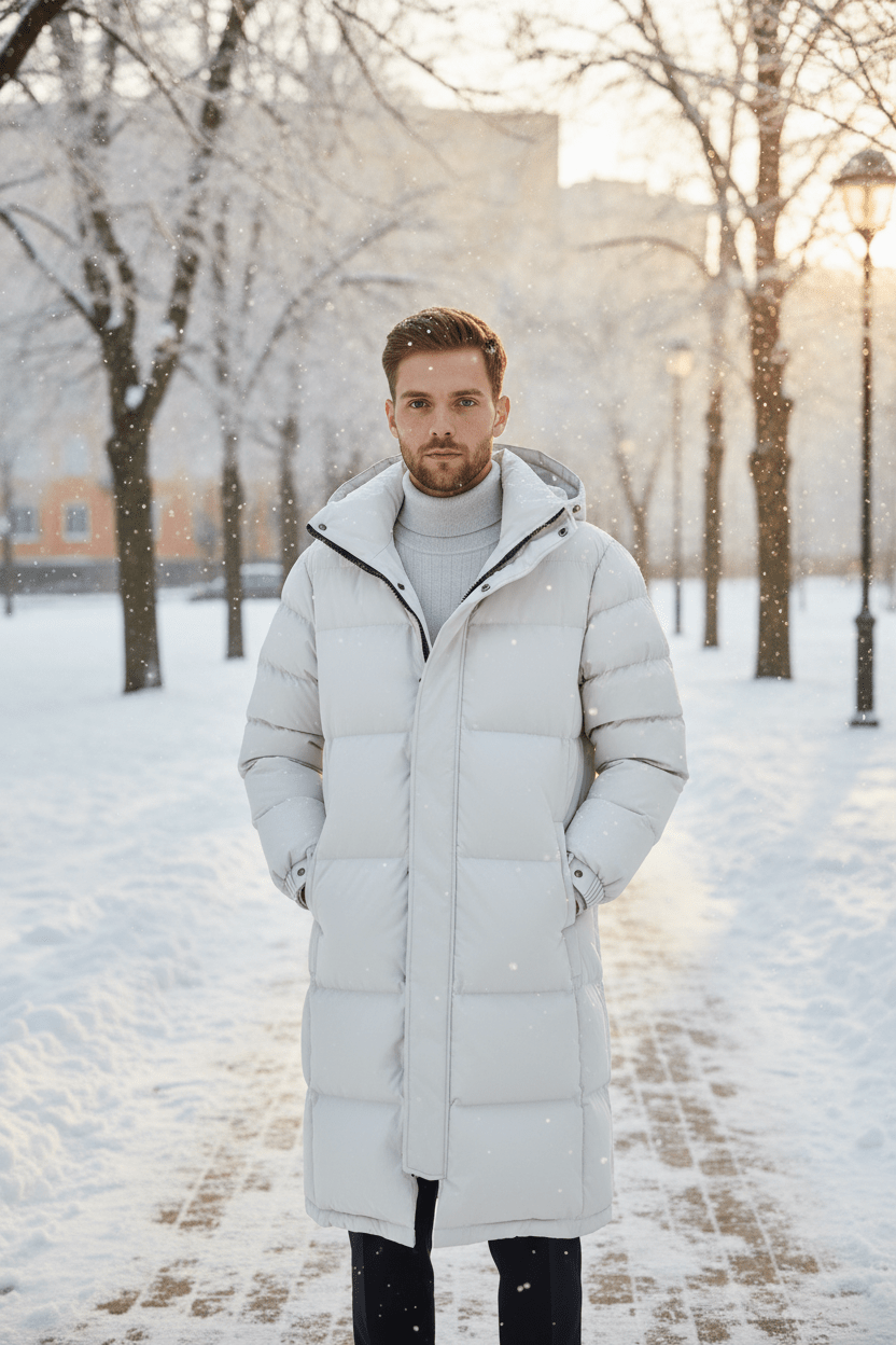 Trench-coat épais isolé avec capuche pour hommes