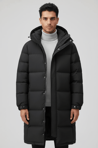 Trench-coat épais isolé avec capuche pour hommes