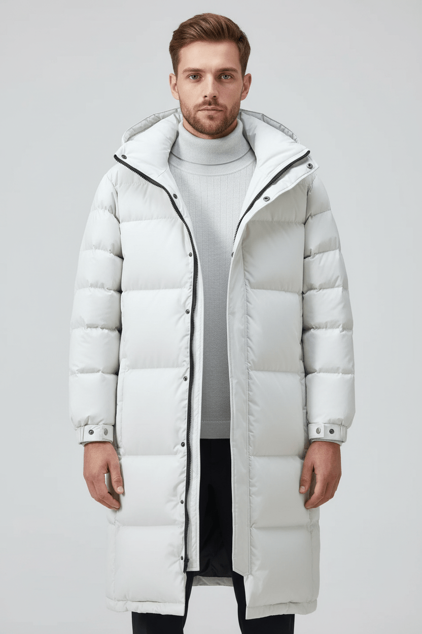 Trench-coat épais isolé avec capuche pour hommes