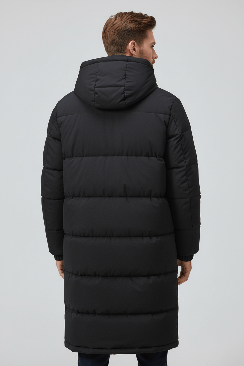 Trench-coat épais isolé avec capuche pour hommes